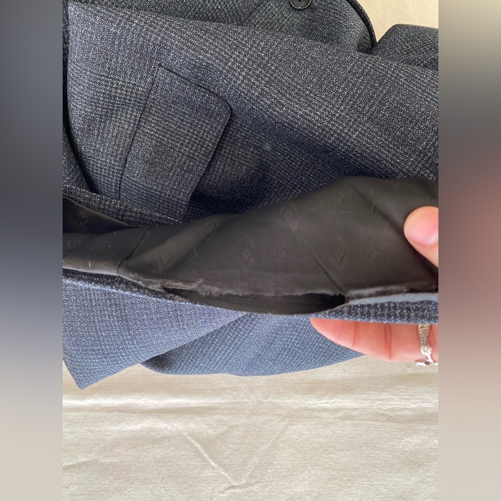 1930s Union Made Strictly Custom Tailoring Dark Grey Men's Blazer Mob Clean Cut - Picture 5 of 12
